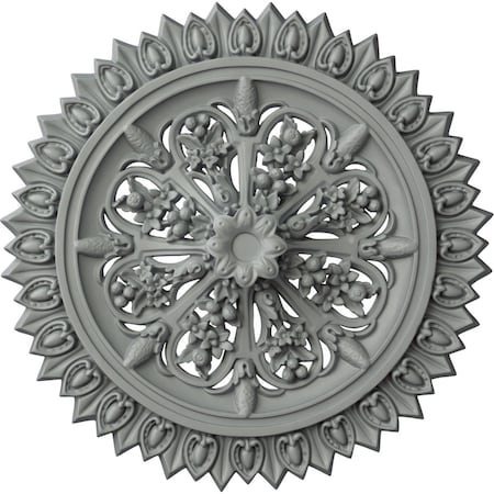 Ekena Millwork Lariah Ceiling Medallion (Fits Canopies up to 1 3/8"), 24 3/4"OD 1 3/8"ID x 3 1/4"P, Primed White CM24LA
